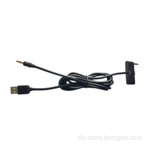 3.5mm car aux audio adapter cable for iPhone 5, supports charger & sync